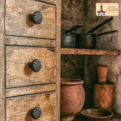 Hand Forged Iron Cabinet Knob Pull Antique Rustic Knobs for Kitchen Cabinet Drawer Pull Handles with Hardware: Pack of 4