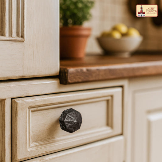 Hand Forged Iron  Knob SOLID CAST IRON Victorian, Colonial, retro, steampunck, gothic, baroque medieval