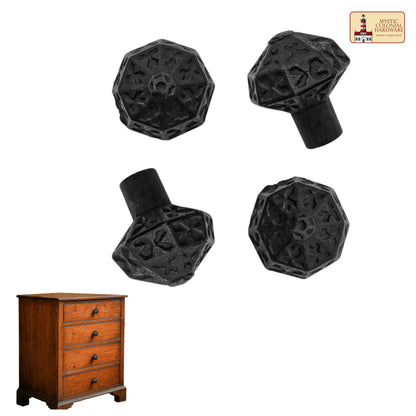 Hand Forged Iron  Knob SOLID CAST IRON Victorian, Colonial, retro, steampunck, gothic, baroque medieval