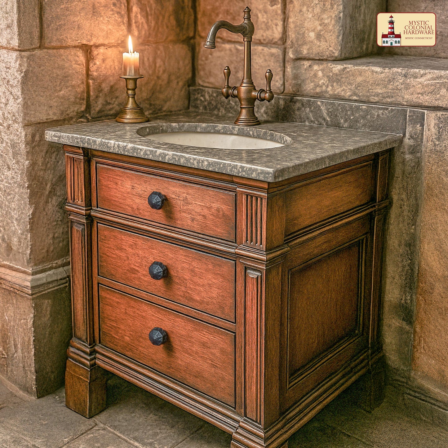 Hand Forged Iron  Knob SOLID CAST IRON Victorian, Colonial, retro, steampunck, gothic, baroque medieval