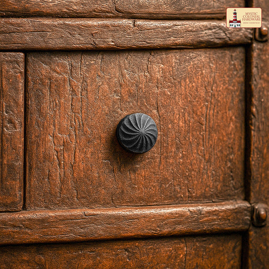 Hand Forged Iron Knob Set of 4 Pcs Solid CAST Iron Victorian, Colonial, Retro, Steampunck, Gothic, Baroque Medieval