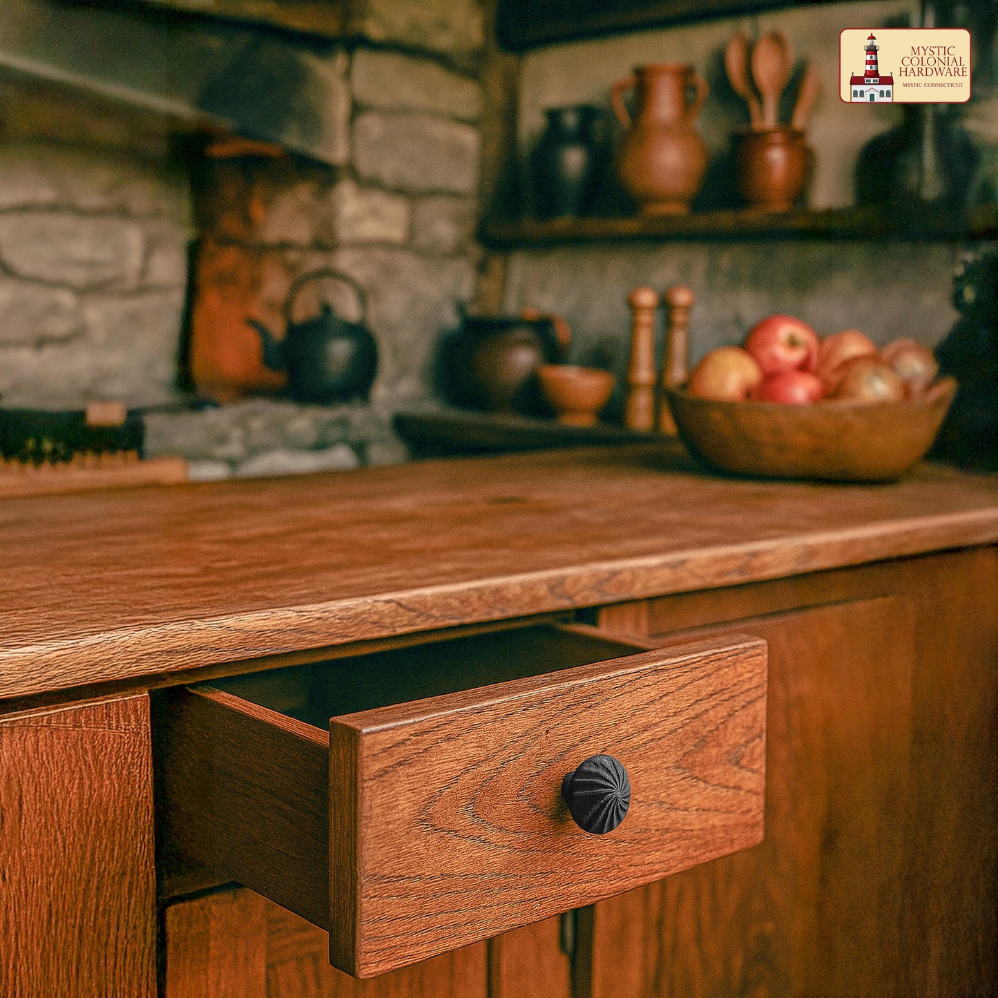 Hand Forged Iron Knob Set of 4 Pcs Solid CAST Iron Victorian, Colonial, Retro, Steampunck, Gothic, Baroque Medieval