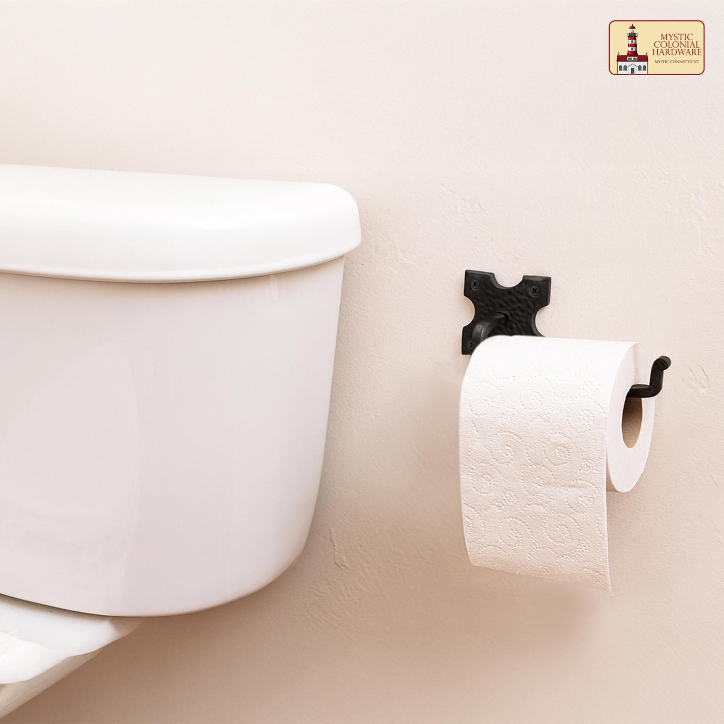 Rustic Hand Forged Iron Wall Mounting Toilet Paper Hanger: Ideal for Victorian, Colonial, Retro, Steampunk, Gothic, Baroque, and Medieval Bathroom Settings, (20.3x4.7) cm