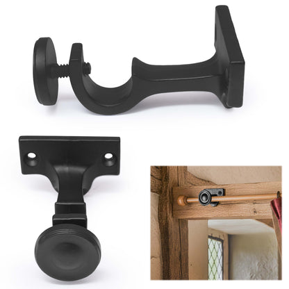 Adjustable Cast Iron Black Curtain Rod Bracket