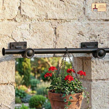 Adjustable Cast Iron Black Curtain Rod Bracket