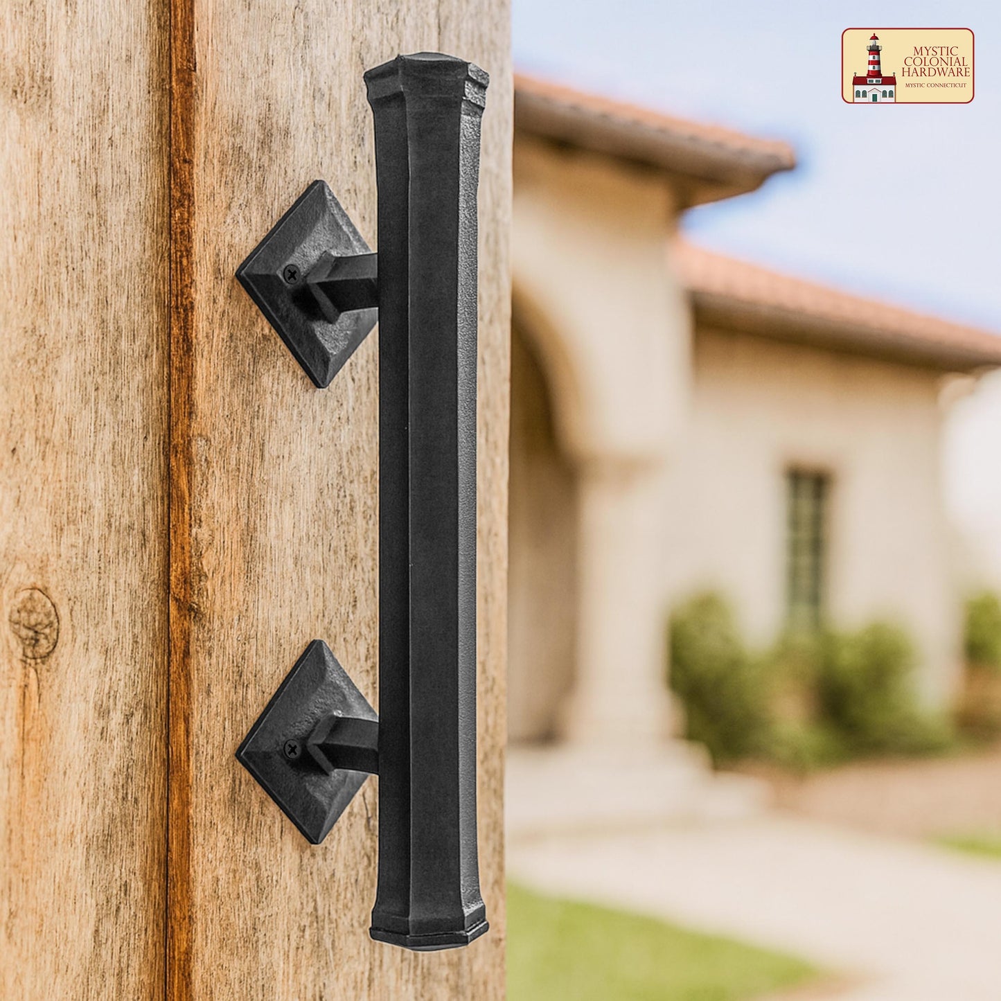 Medieval Style Castle Door Handle: Solid Hand Forged Iron