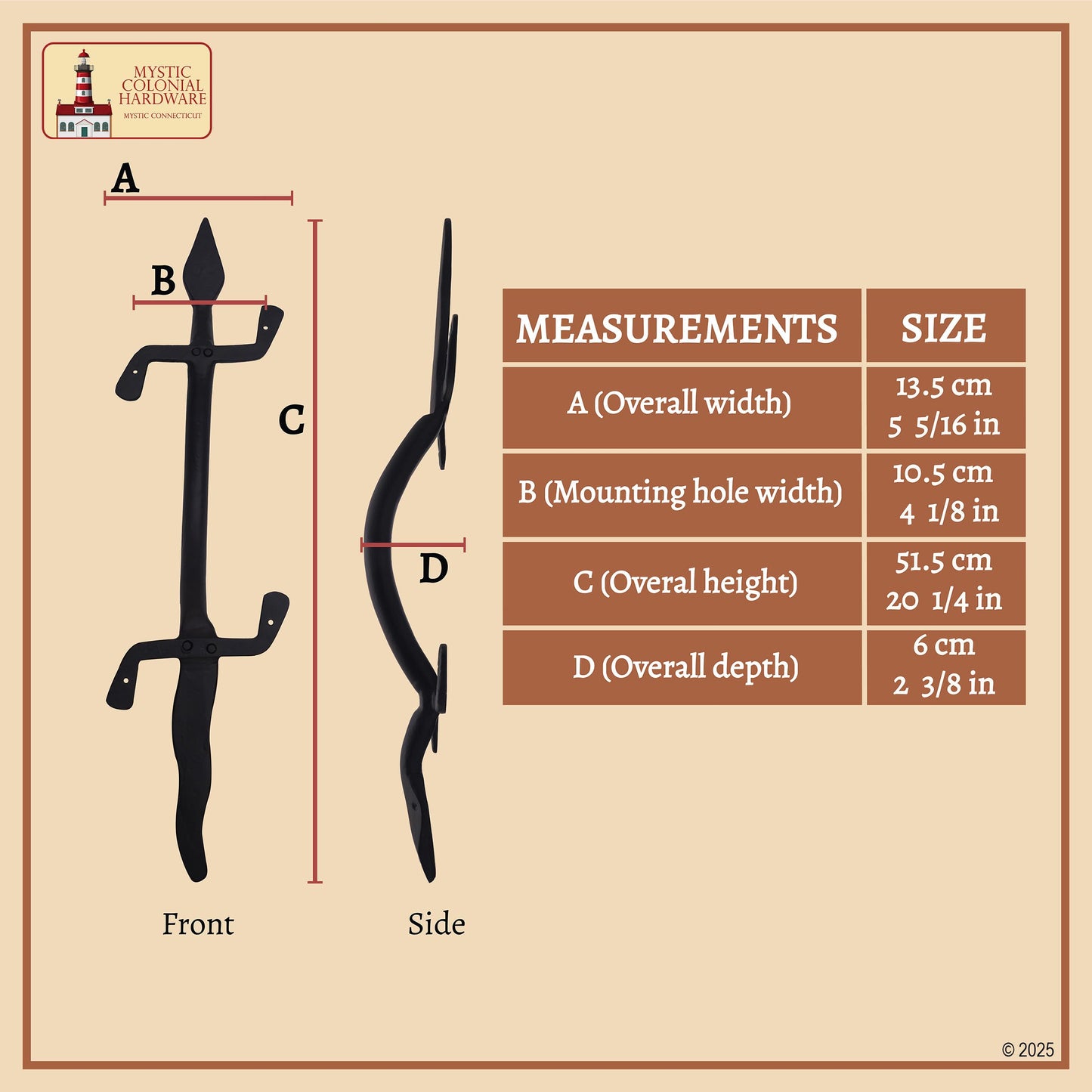 Rustic Hand Forged Iron Lizard Gate / Door Pull: Ideal for Victorian, Colonial, Retro, Steampunk, Gothic, Baroque, and Medieval Settings, (52.5x14) cm