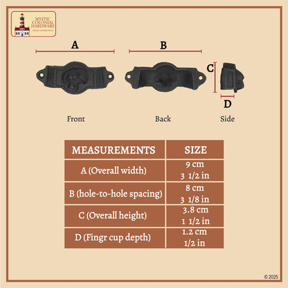 Pack 4 Drawer Pulls Flat Black Cabinet Cup Pulls Kitchen Hardware Cabinet Handles Matte Black Drawer Handles Pull