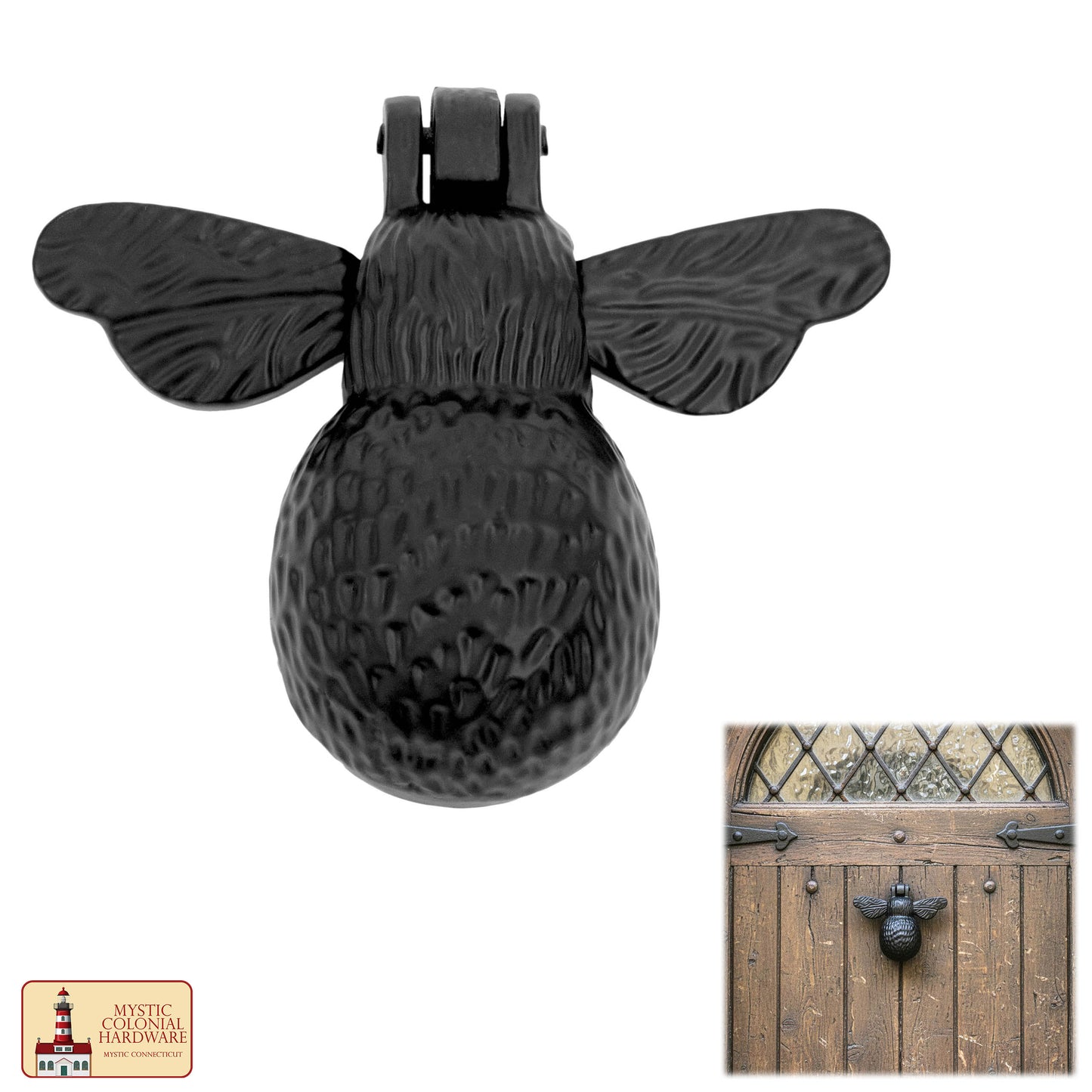 Rustic Cast Iron Bumblebee Door Knocker: Ideal for Victorian, Colonial, Retro, Steampunk, Gothic, Baroque, and Medieval Settings, (10.3×12.2) cm