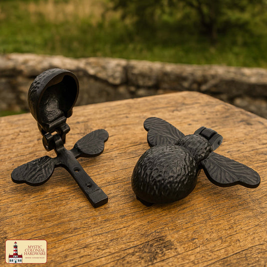 Rustic Cast Iron Bumblebee Door Knocker: Ideal for Victorian, Colonial, Retro, Steampunk, Gothic, Baroque, and Medieval Settings, (10.3×12.2) cm