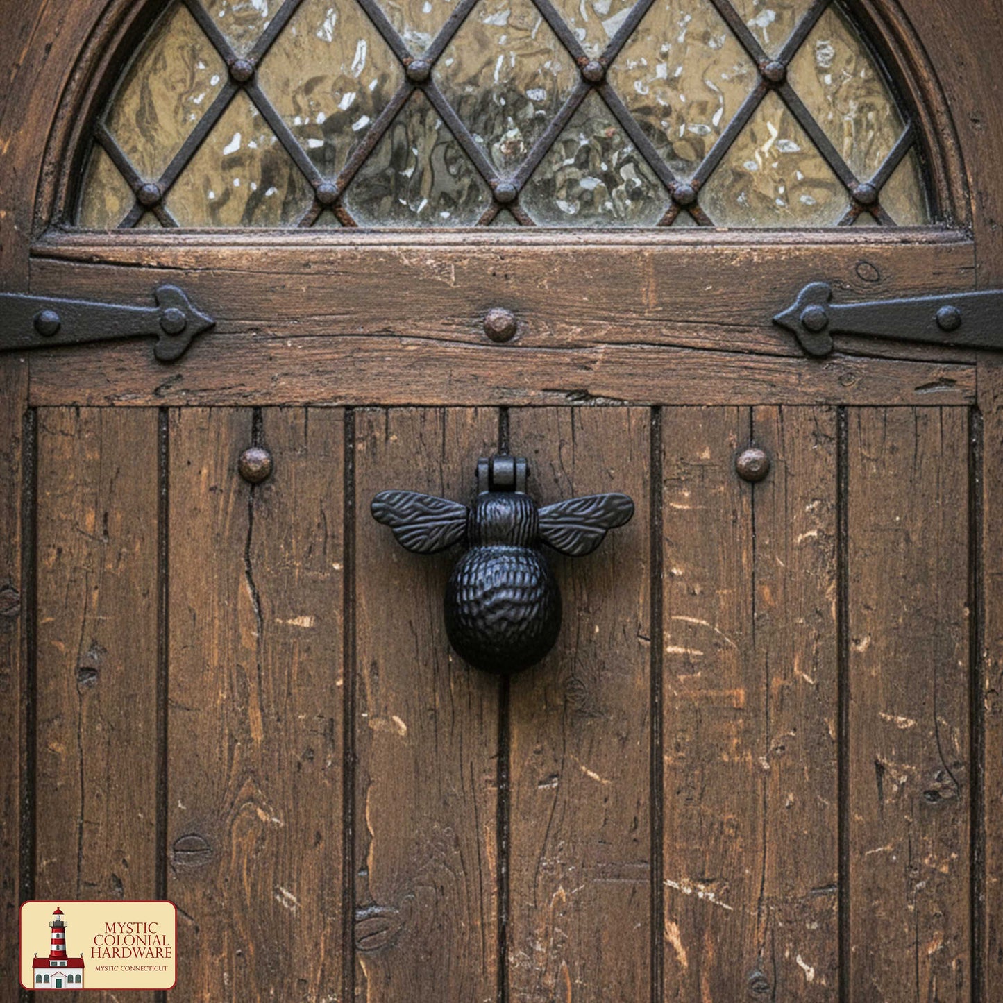 Rustic Cast Iron Bumblebee Door Knocker: Ideal for Victorian, Colonial, Retro, Steampunk, Gothic, Baroque, and Medieval Settings, (10.3×12.2) cm