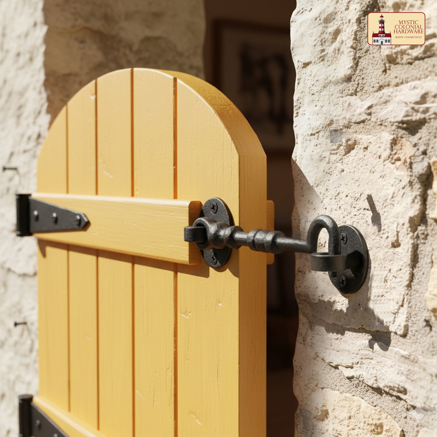 Black Wrought Iron Cabin Hook Eye 5.5" Long Large Decorative Privacy Hook Latches for Cabinet Window Kitchen Sliding Or Barn Doors : Pack of 2