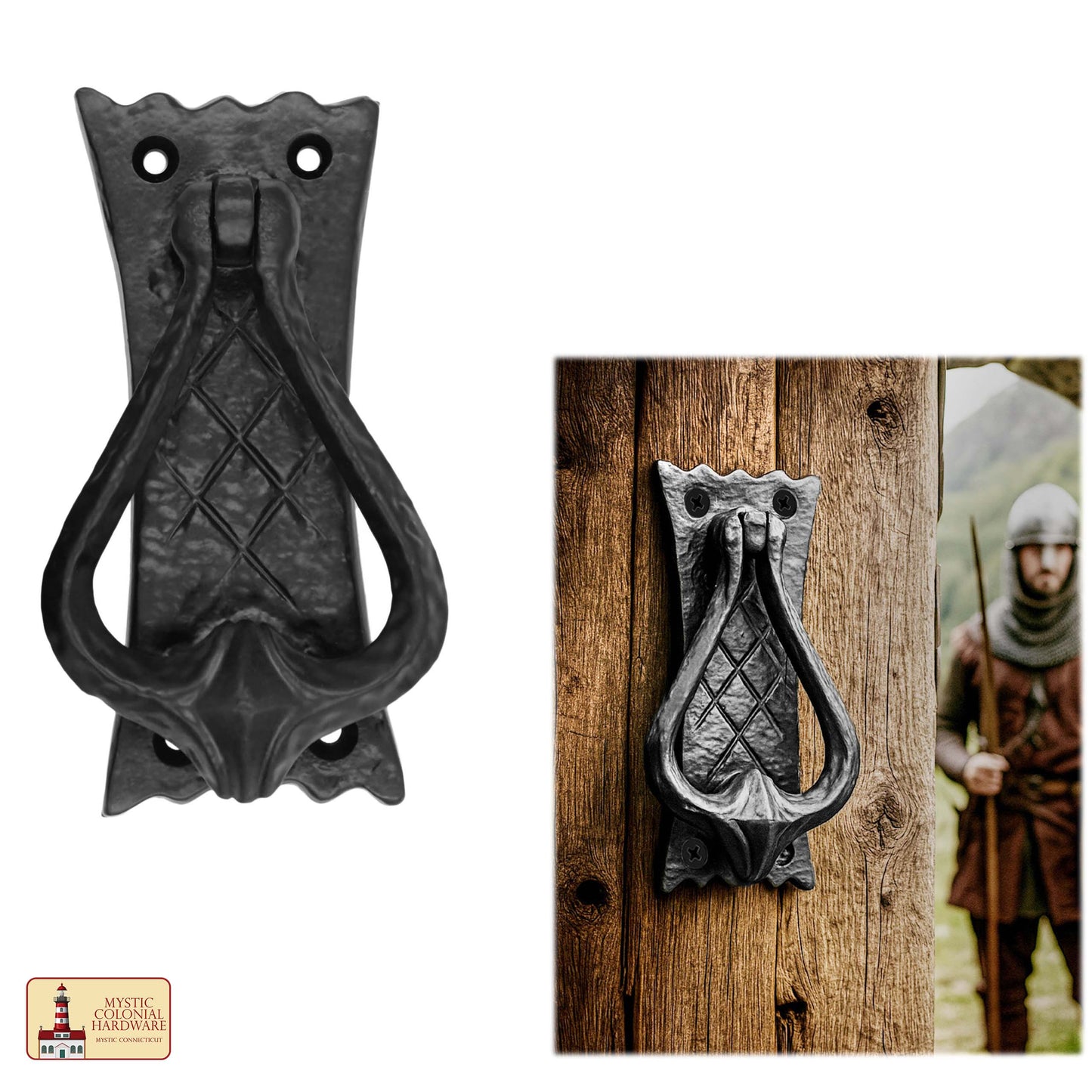 Bedroom Door Knocker Antique Black Solid CAST Iron – 4.7″