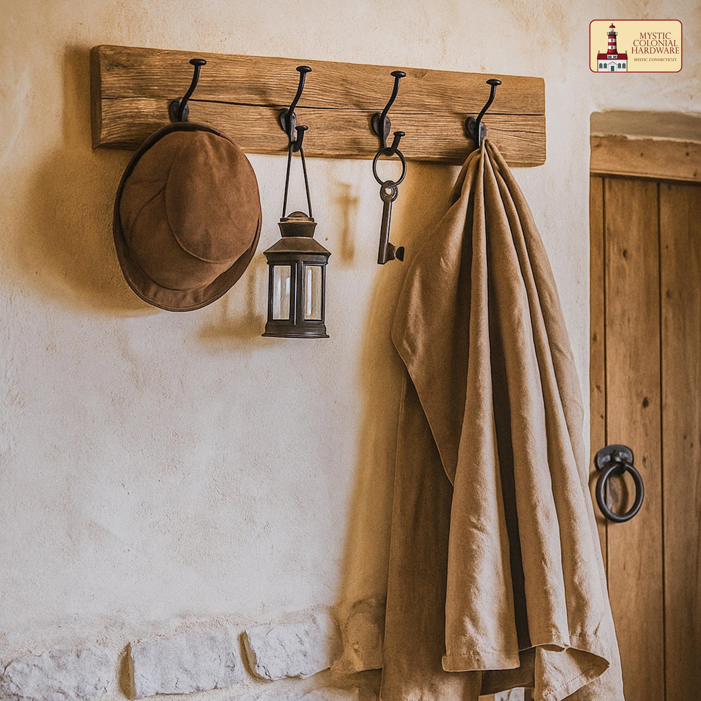 Rustic Cast Iron Wall Hooks Set of 2: Ideal for Victorian, Colonial, Retro, Steampunk, Gothic, and Baroque Settings (13.4x3.8) cm