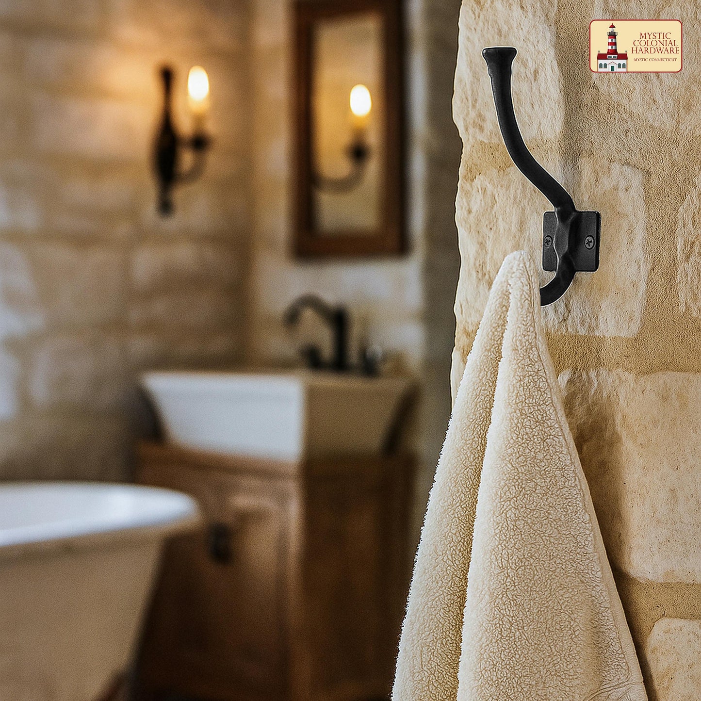 Rustic Cast Iron Wall Hooks Set of 2: Ideal for Victorian, Colonial, Retro, Steampunk, Gothic, and Baroque Settings 13 cm