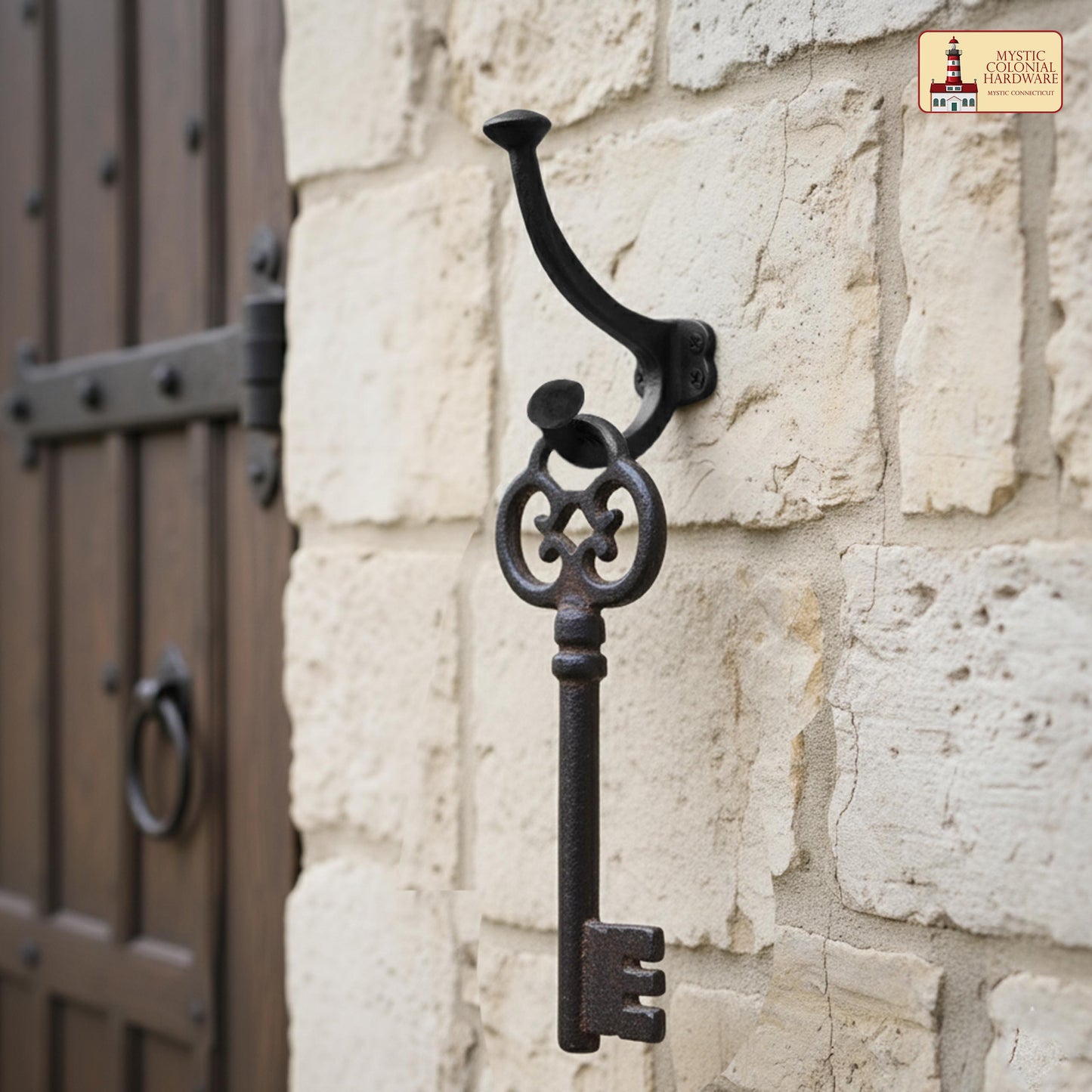 Rustic Cast Iron Wall Hooks Set of 2 : Ideal for Victorian, Colonial, Retro, Steampunk, Gothic, and Baroque Settings ( 11 x 3.8 ) cm