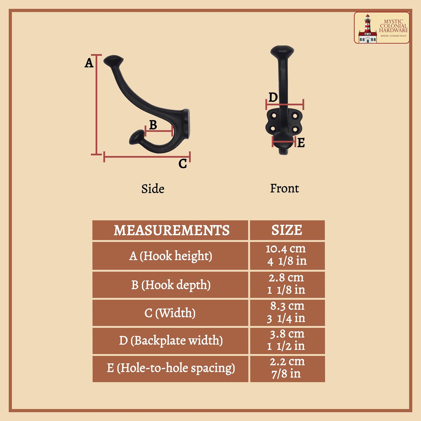 Rustic Cast Iron Wall Hooks Set of 2 : Ideal for Victorian, Colonial, Retro, Steampunk, Gothic, and Baroque Settings ( 11 x 3.8 ) cm