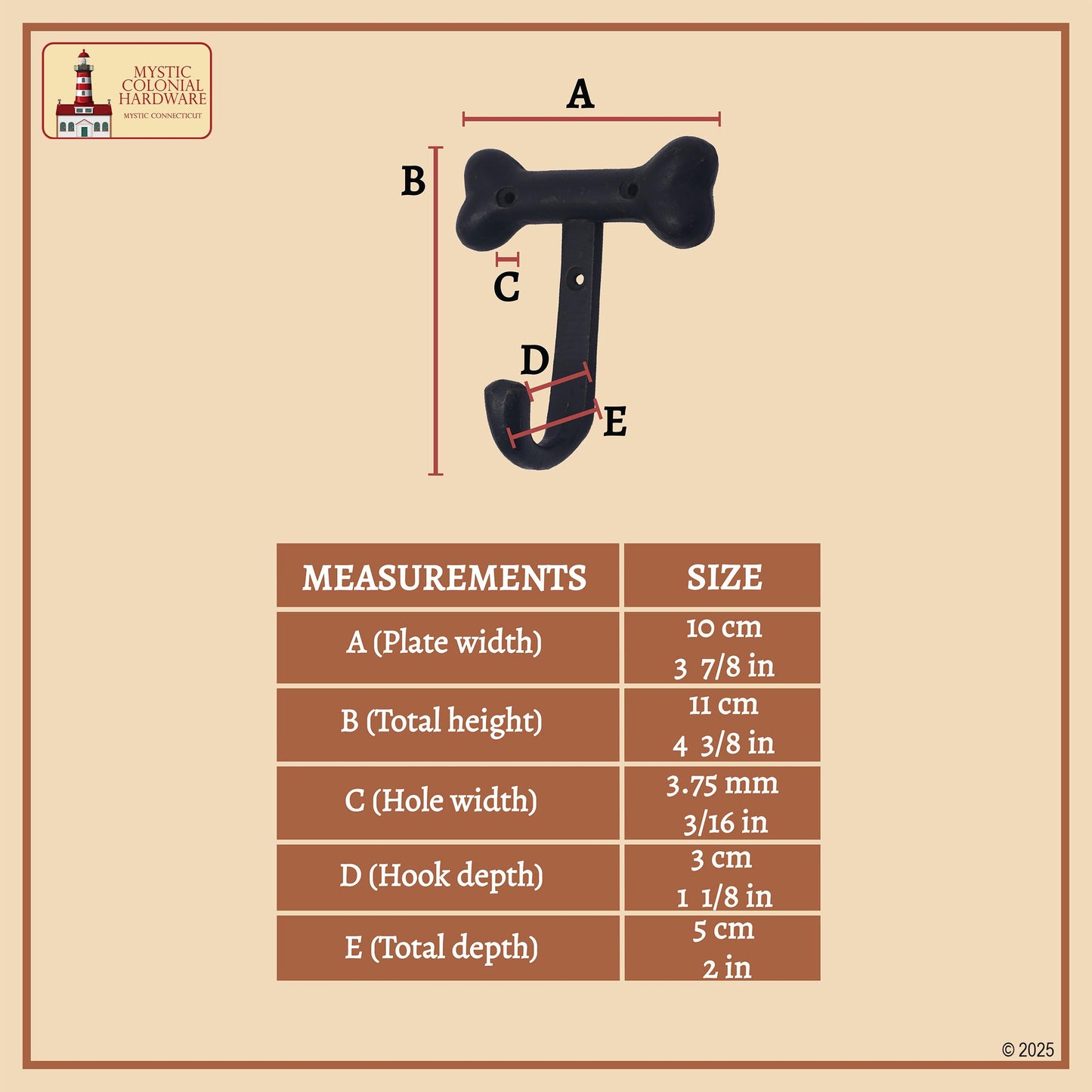 Rustic Hand Forged Iron Wall Hooks Set of 2: Ideal for Victorian, Colonial, Retro, Steampunk, Gothic, and Baroque Settings (11.2x10) cm