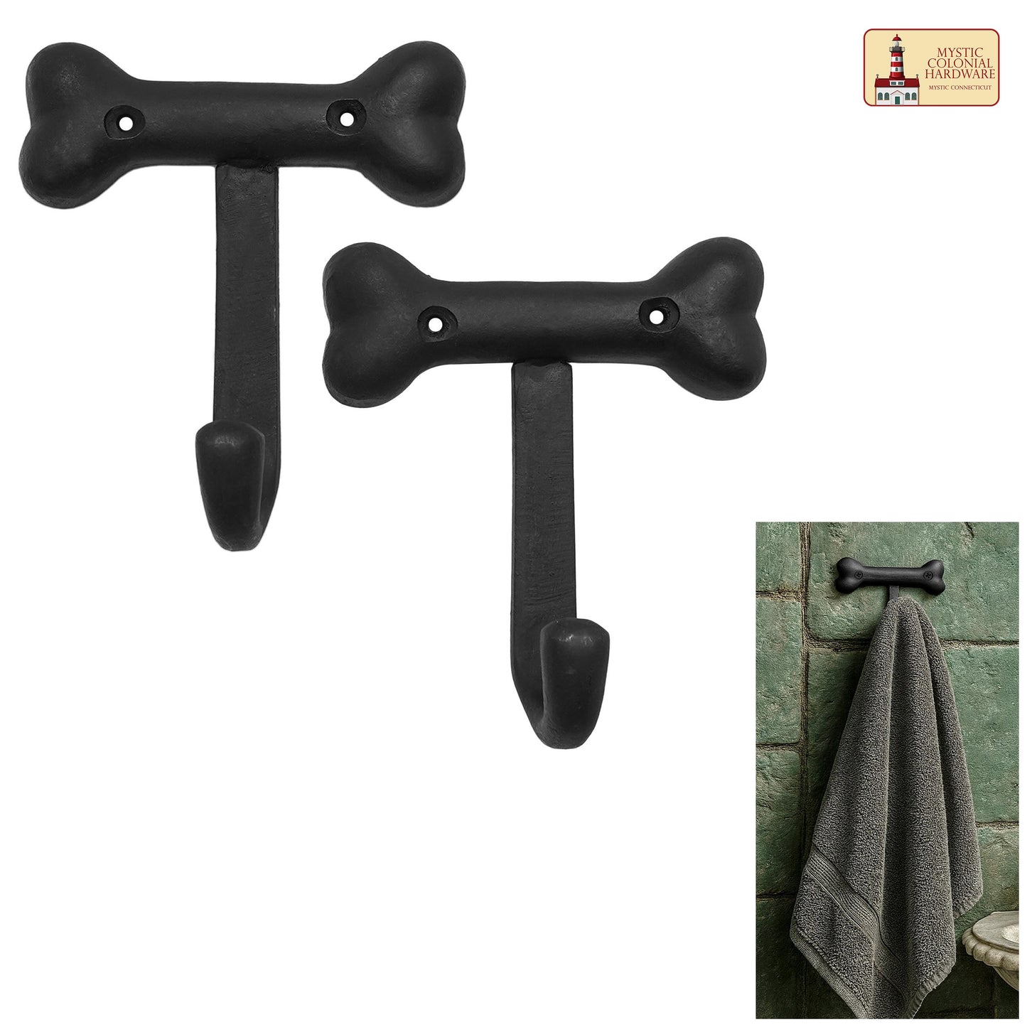 Rustic Hand Forged Iron Wall Hooks Set of 2: Ideal for Victorian, Colonial, Retro, Steampunk, Gothic, and Baroque Settings (11.2x10) cm