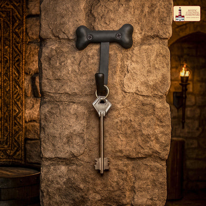 Rustic Hand Forged Iron Wall Hooks Set of 2: Ideal for Victorian, Colonial, Retro, Steampunk, Gothic, and Baroque Settings (11.2x10) cm