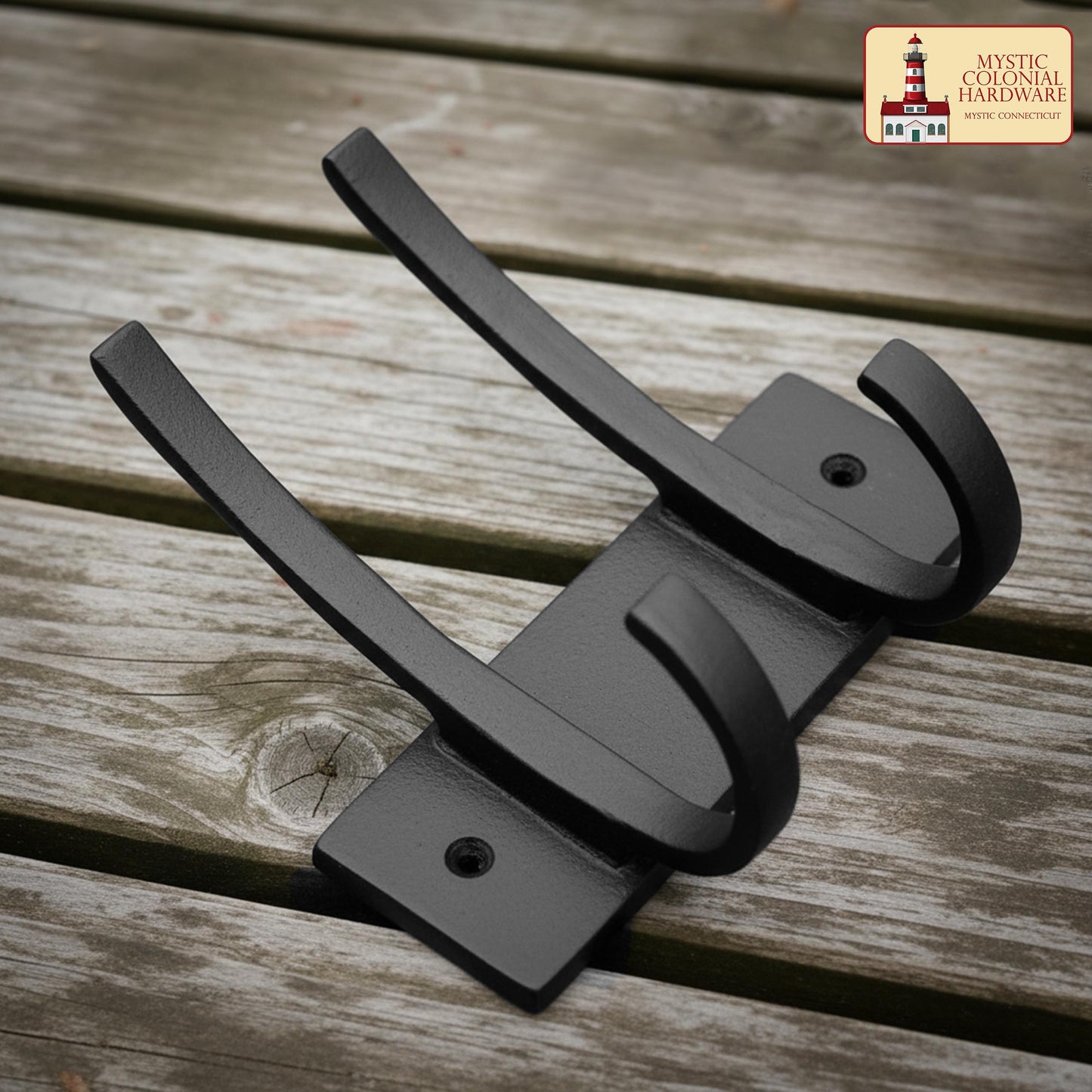 Rustic Forged Iron Wall Hooks, Heavy Duty Retro Utility Hooks for Hanging Coat, Bag, Towel, Robe, Hat and More : Black