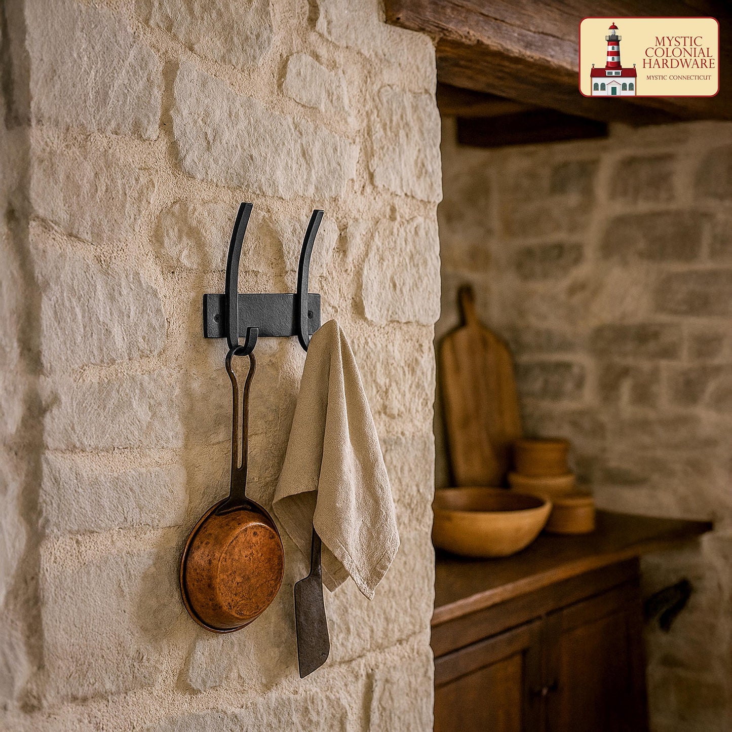 Rustic Forged Iron Wall Hooks, Heavy Duty Retro Utility Hooks for Hanging Coat, Bag, Towel, Robe, Hat and More : Black