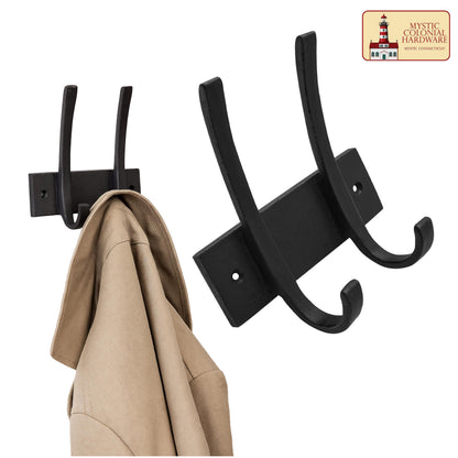 Hand Forged Iron Coat Rack with Hooks