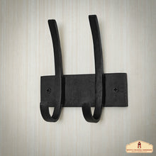 Load image into Gallery viewer, Rustic Forged Iron Wall Hooks, Heavy Duty Retro Utility Hooks for Hanging Coat, Bag, Towel, Robe, Hat and More : Black

