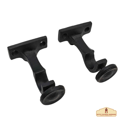 Heavy Duty Curtain Rod Brackets, Black Horizontal Wall Mounting Curtain Brackets for Blinds Windows, Adjustable Drapery Rod Holders, Extendable Window Hardware Brackets for 1” Rod in Pair