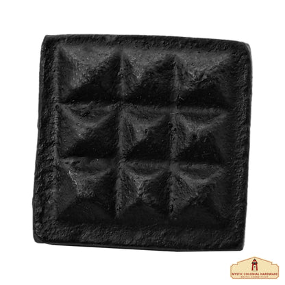 Square Waffle Clavo Nail - Pack of 6 SOLID FORGED IRON Victorian, Colonial, Retro, Steampunck, Gothic, Baroque Medieval