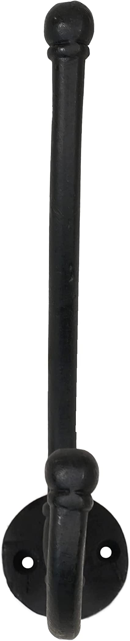 Rustic Forged Iron Wall Hooks, Heavy Duty Retro Utility Hooks for Hanging Coat, Bag, Towel, Robe, Hat and More, Black : Large