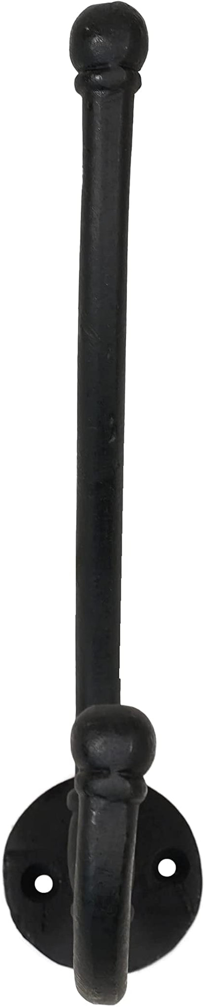 Rustic Forged Iron Wall Hooks, Heavy Duty Retro Utility Hooks for Hanging Coat, Bag, Towel, Robe, Hat and More, Black : Large